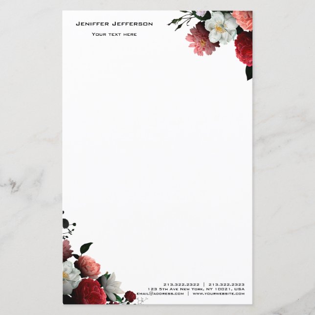 Elegant blommigt Letterhead (Framsida)