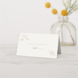 Elegant Blommigt Light Beige Bröllop Placeringskort
