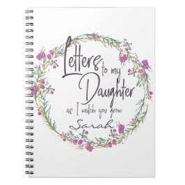 Elegant Blommigt lila Brev chic design Anteckningsbok