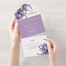 Elegant Blommigt Lila Lavender Watercolor