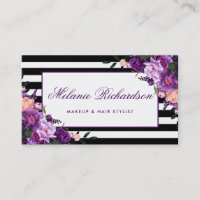 Elegant Blommigt Lila Ultra Violet Stripe