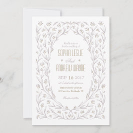 Elegant blommigt lilac lila rustic bröllop inbjudningar