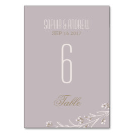Elegant blommigt lilac rustic bröllop bordsnummer