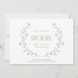 Elegant blommigt lilac rustic bröllop spara datum datumet