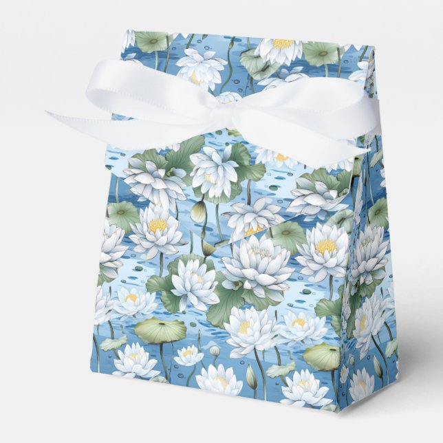 Elegant blommigt lotus-blommor i sidled presentaskar (Framsidan Sidan)