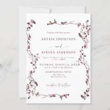 Elegant Blommigt Löv Classic Bröllop