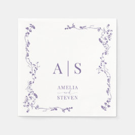 Elegant Blommigt Löv Classic Bröllop Pappersservett