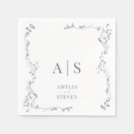 Elegant Blommigt Löv Classic Bröllop Pappersservett