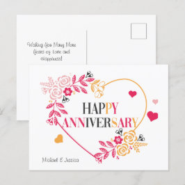 Elegant Blommigt Lycklig-årskort Vykort