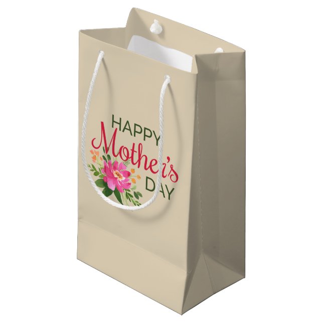 Elegant Blommigt Lycklig Mors dag | Gift Bag (Framsidan Vinklad)