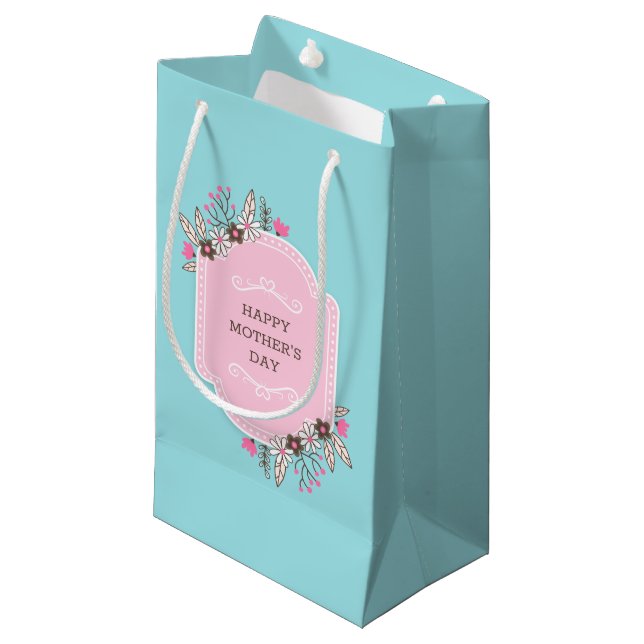 Elegant Blommigt Lycklig Mors dag | Gift Bag (Framsidan Vinklad)