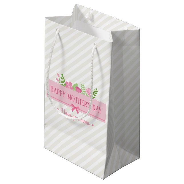 Elegant Blommigt Lycklig Mors dag | Gift Bag (Framsidan Vinklad)
