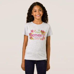 Elegant Blommigt Lycklig Mors dag Jersey Shirt T-shirt