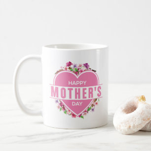 Elegant Blommigt Lycklig Mors dag   Kaffe Mugg