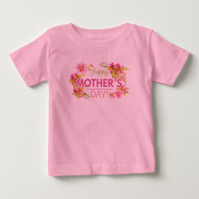 Elegant Blommigt Lycklig Mors dag | Kostym Tee Shirt (Framsida)