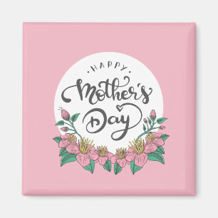 Elegant Blommigt Lycklig Mors dag Magnet