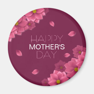 Elegant Blommigt Lycklig Mors dag   Magnet