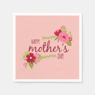Elegant Blommigt Lycklig Mors dag   Napkin Pappersservett