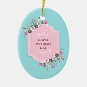 Elegant Blommigt Lycklig Mors dag   Ornament