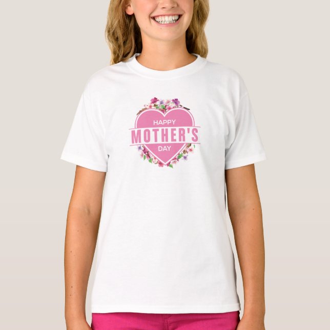 Elegant Blommigt Lycklig Mors dag | Shirt T Shirt (Framsida)