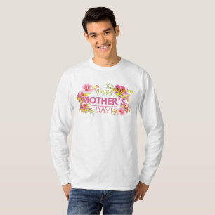 Elegant Blommigt Lycklig Mors dag Sleeve Shirt Tee Shirt