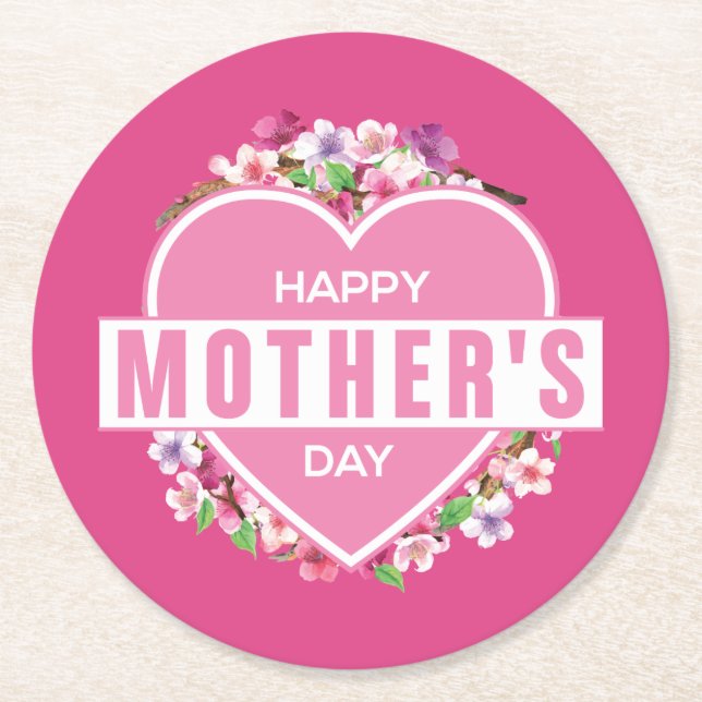 Elegant Blommigt Lycklig Mors dag | UNDERLÄGG (Framsidan)
