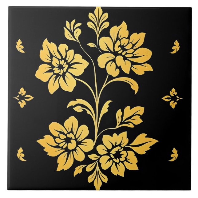 Elegant Blommigt lyx Modern samling Kakelplatta (Framsidan)