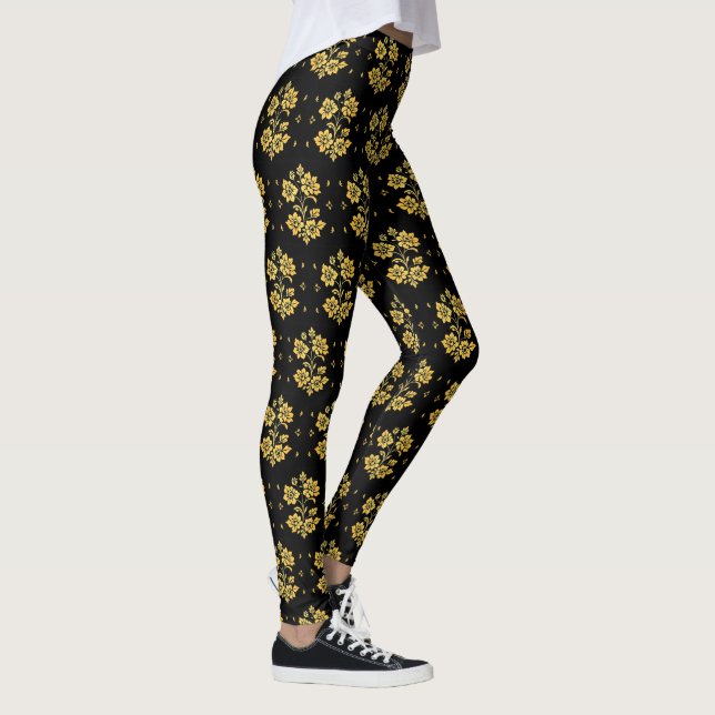 Elegant Blommigt lyx Modern samling Leggings (Höger)