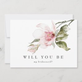 Elegant Blommigt Magnolia Bridesmaid Frieri kort