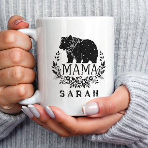Elegant Blommigt Mamma Bear Blommigt Kaffemugg