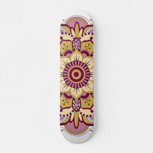Elegant Blommigt Mandala Mini Skateboard Bräda 18,5 Cm