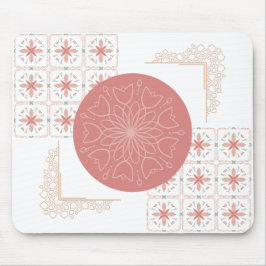 Elegant Blommigt Mandala Mouse Pad - Mjuk Rosa Ton Musmatta