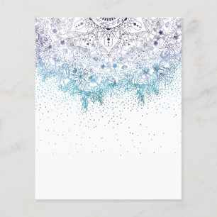 Elegant blommigt mandala och konkotti-bild flygblad