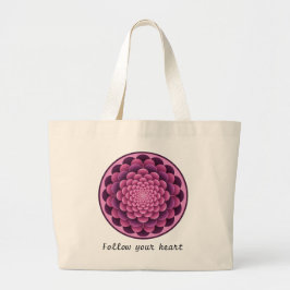 Elegant Blommigt Mandala Tote Bag med Editbale Nam Jumbo Tygkasse