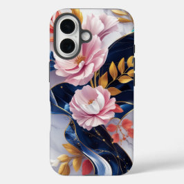 Elegant Blommigt Marble iphone case