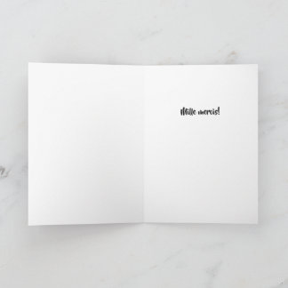 Elegant Blommigt Merci - Fransk - tackkort Kort