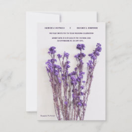 Elegant Blommigt Minimalist Lila Lavender Bröllop Inbjudningar