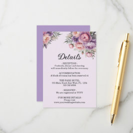 Elegant Blommigt Mjuk Pastel Färg Bröllop Tilläggskort