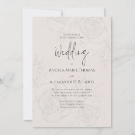 Elegant Blommigt Mjuk romantisk kalligrafi Inbjudningar