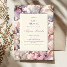 Elegant Blommigt  Modern Baby Shower Flicka