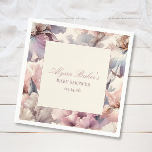 Elegant Blommigt Modern Baby Shower Flicka Pappersservett