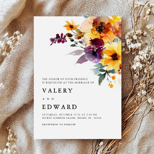 Elegant Blommigt Modern bröllopsinbjudan Inbjudningar