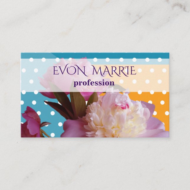 Elegant Blommigt Modern Business Card Visitkort (Framsida)