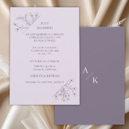 Elegant Blommigt Modern Lavender Ny gifta Inbjudningar