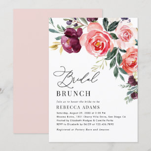 Elegant Blommigt Möhippa Brunch Inbjudningar