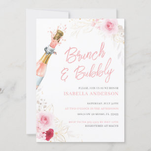 Elegant Blommigt Möhippa Brunch och Bubbly-inbjuda Inbjudningar