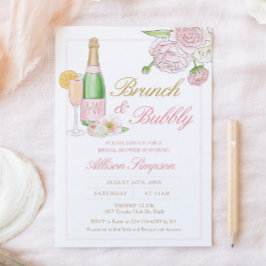 Elegant Blommigt Möhippa Brunch och Bubbly-inbjuda Inbjudningar