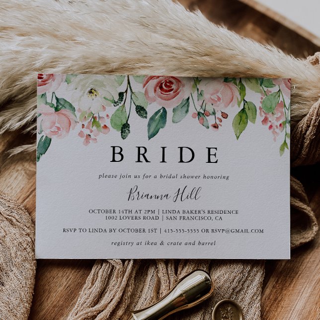 Elegant - Blommigt - Möhippa för höjdpunkt på höst Inbjudningar (Skapare uppladdad)