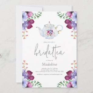 Elegant Blommigt Möhippa Tea Inbjudningskort för m
