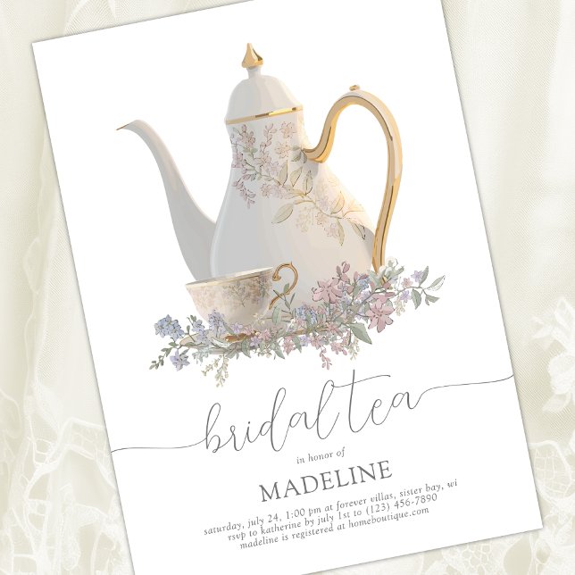 Elegant Blommigt Möhippa Tea Inbjudningskort för m (Skapare uppladdad)